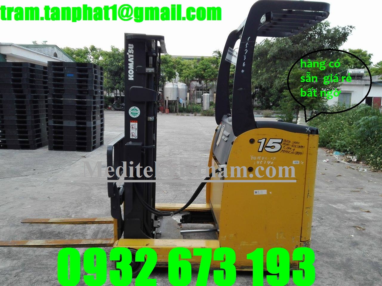Xe nâng điện đứng lái 1500kg cao 3 mét